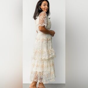 Baltic Born‎ Eleanor Embroidered Midi Dress Size Medium